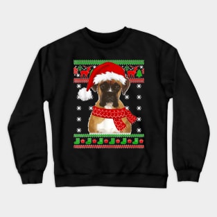 Boxer Dog Ugly Sweater Christmas Puppy Dog Lover Crewneck Sweatshirt